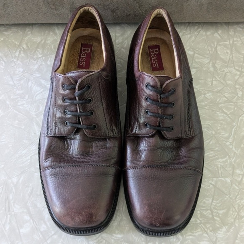 Bass Fredonia Mens 9.5 M Brown Leather Cap Toe Oxford Shoes